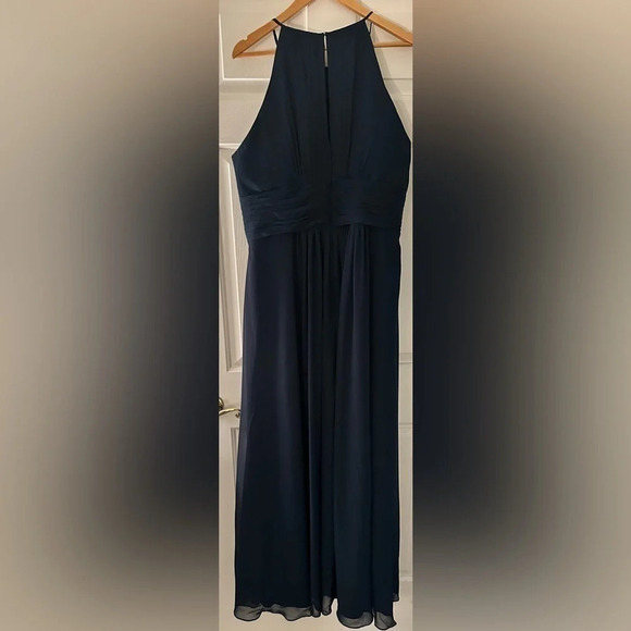 Azazie Bonnie Bridesmaid Dress Navy Size A20 Unaltered - Picture 7 of 10